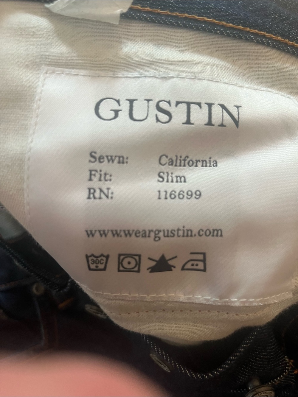 Gustin Slim Straight Men's Jeans - Dark Indigo - Picture 4 of 8